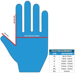 Waterski Glove Size Guide