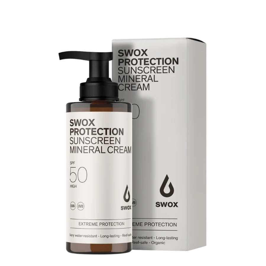 SWOX SPF50 sunscreen mineral cream pump for sale, Watersports Warehouse, Cape Town